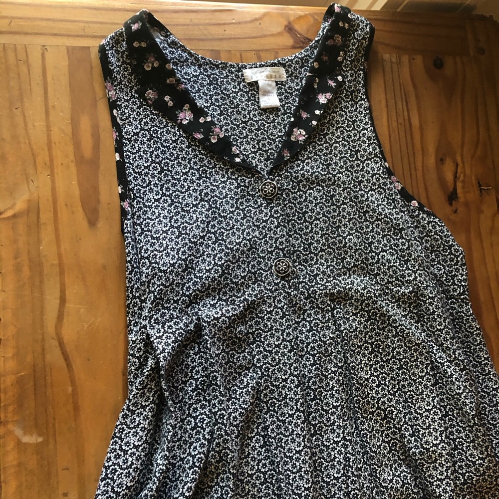 Express Floral Print Flared Tent Dress with Collar